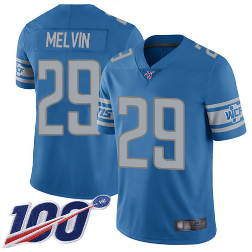 Detroit Lions Limited Blue Men Rashaan Melvin Home Jersey NFL Football #29 100th Season Vapor Untouchable->detroit lions->NFL Jersey